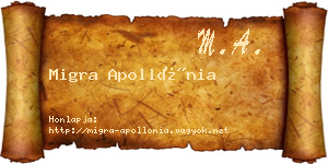Migra Apollónia névjegykártya